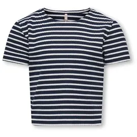 Only & Kids Damen Kognella Striped S/S O-Neck Top JRS Noos, Night Sky, 158-164 - 158-164