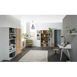 Die Möbelfundgrube Regal Tarent 45 x 191 cm Eiche Holznachbildung weiß