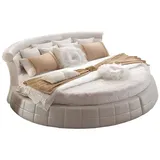 Xlmoebel Bett Elegantes Rundbett - Designer-Rundbett mit luxuriöser Polsterung aus (Chesterfield Bett 4062292302268), Hergestellt in Europa weiß