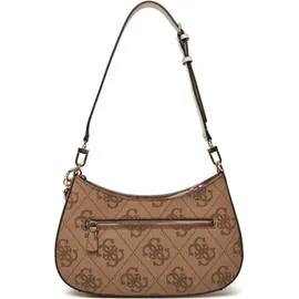 GUESS Noelle II Top Zip Shoulder Bag Latte Logo