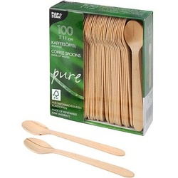 PAPSTAR Einweg-Kaffeelöffel pure, Holz, 100 St.