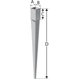 Simpson Einschlagbodenhülse 100 x 750 mm Stahl feuerverzinkt