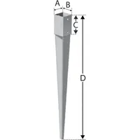 Simpson Einschlagbodenhülse 100 x 750 mm Stahl feuerverzinkt