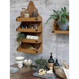 Chic Antique Shelves Modulares Regal Wandverteiler Holz Natürlich/Natur