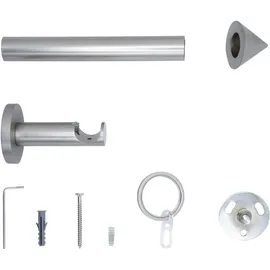 MYDECO Gardinenstange MYDECO "20mm Spitze Wandträger 6,5 cm", silber (edelstahlfarben), L:220cm, Gardinenstangen
