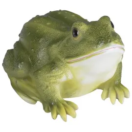 Bambelaa! Gartenfiguren Für Draußen Wetterfest Gartendeko Gartendekoration Frosch/Kröte Gartenstatuen Groß Deko Garten Figuren Teich Dekofigur Karlo aus Polyresin ca. 19 x 14 x 12cm