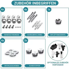 VILSTEIN Badheizkörper 1200 x 450 mm 564 W weiß Mittelventil