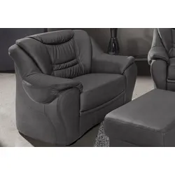 Sessel SIT & MORE "Benson", grau (anthrazit), B:98cm H:94cm T:95cm, NaturLeder, Luxus-Microfaser ALTARA NUBUCK (100% Polyester), Luxus-Kunstleder, Sessel, Polstersessel