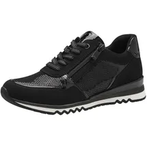 Marco Tozzi Damen Sneaker flach Vegan Freizeit, Schwarz 38