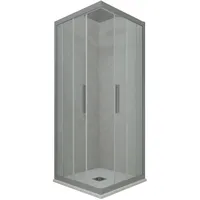ECK-DUSCHKABINE KLARGLAS SILVER PROFIL 80X80 CM MOD. KOLORS