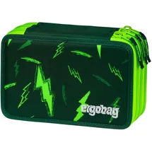 ergobag Maxi Mäppchen Set 40-Teilig, Lyra Bunt- und Filzstifte, Kleingeld Fach, Lineal, Schere Bärtastisch - Grün