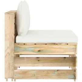 vidaXL Modulares Mittelsofa mit Kissen Grün Imprägniertes Holz