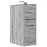 vidaXL Badschrank, Schmal mit Rollen Grau Sonoma Holzwerkstoff