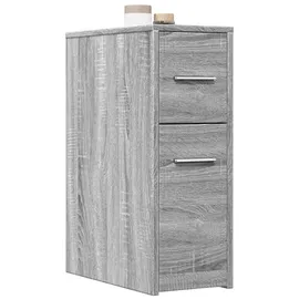 vidaXL Badschrank, Schmal mit Rollen Grau Sonoma Holzwerkstoff