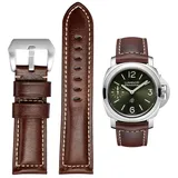 FOUUA Uhrenarmband PANERAI Armband 22mm 24mm 26mm Leder Vintage Military Uhrenarmband Uhrenarmband Relacement Band für PANERAI LUMINOR 44 Men