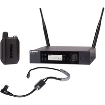 Shure GLXD14R+/SM35 Dual Band Pro Digital Wireless Mikrofonsystem - 12-Stunden Akkulaufzeit, 30m Reichweite | SM35 Headset-Mikrofon, Einzelkanal-Rack-Mount-Empfänger.