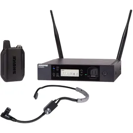 Shure GLXD14R+/SM35 Dual Band Pro Digital Wireless Mikrofonsystem - 12-Stunden Akkulaufzeit, 30m Reichweite | SM35 Headset-Mikrofon, Einzelkanal-Rack-Mount-Empfänger.