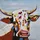 Harms Import Garden Pleasure Wandbild 3D Kuh, Metall
