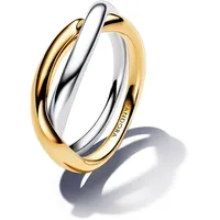 PANDORA Essence Bicolor Verschlungene Bänder Ring aus Sterling Silber mit vergoldeter Metalllegierung, Größe: 56,