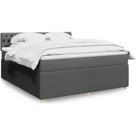 vidaXL Boxspringbett 180 x 200 cm Dunkelgrau