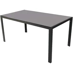 Mojawo Gartentisch Dunkelgrau Black tempered Glasplatte