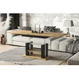 Endo-Moebel Couchtisch Dior 110cm - 170cm ausziehbar und höhenverstellbar Doppellift, Couch- & Esstisch in einem, Funktionstisch modern, umwandelbar braun