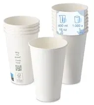 Greenbox Pappbecher, 400 ml, weiß DHD04466 , 1 Karton = 20 Packungen à 50 Stück