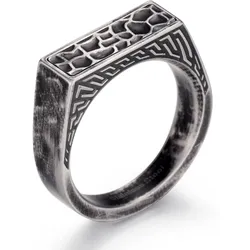 Firetti Siegelring »Schmuck Geschenk Herrenring Artisan Vintage« Firetti edelstahlfarben-schwarz 66