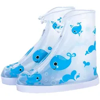 YAOTT Regenschutz Schuhe 1 Paar Tragbarer Regenüberschuhe PVC Wasserdicht Überschuhe Wiederverwendbar Rutschfester Schuhüberzieher Optimal vor Regen, Schnee und Matsch Geschützt für Kinder A XL - XL(32-33)