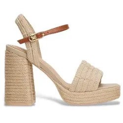 Tommy Hilfiger für Damen. FW0FW08425 Beigefarbene Plateausandalen aus Seil (36), über 10cm, Schnalle, Lässig