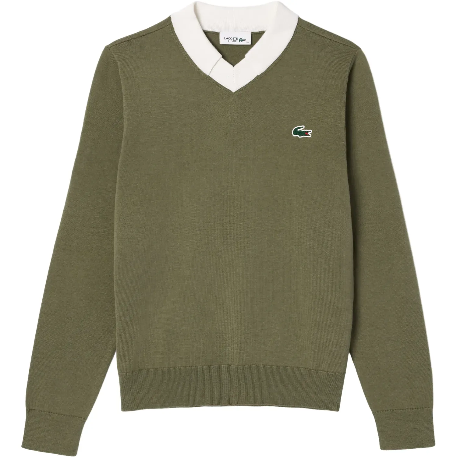 LACOSTE Pullover mit Kragen, khaki