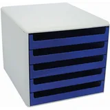 M&M Schubladenbox 28,5 x 35,7 x 26 cm 5-tlg. blau