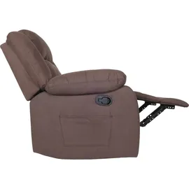 MCW Fernsehsessel MCW-J57 Wildleder-Optik 80 x 100 x 90 cm Braun mit Fernbedienung