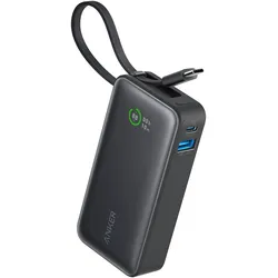 ANKER Powerbank "Nano Power Bank (30 W, integriertes USB-C-Kabel)", schwarz, 10000mAh, Akkumulatoren