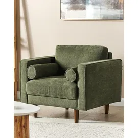Beliani Sessel Nurmo Stoff 72 x 71 x 70 cm Dunkelgrün mit Kissen