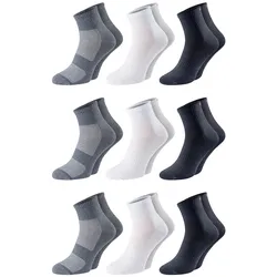 Chili Lifestyle Quarter Socken FITNESS AirGrip 9 Paar Baumwolle Weichbund