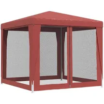 vidaXL Pavillon 2,5 x 2,5 m inkl. 4 Seitenteile Rot