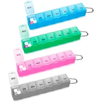 4 STK Pillenbox,Tablettenbox 7 Tage,Pillendose 7 Fächer Leicht Zu Öffnen Medikamentendosierer Handlicher und Feuchtigkeitsbeständiger Medikamenten-Box für Medikamente,Nahrungsergänzungsmittel,Vitamine