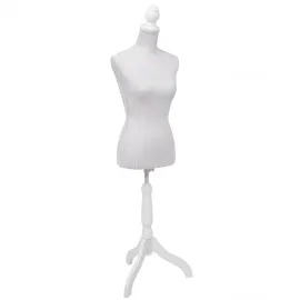 MCW Schneiderpuppe T221, Schaufensterpuppe Torso weiblich, Schaumstoff weiß mit Streifen