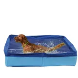 Hundepool faltbar | Hundeplanschbecken | Haustier-Schwimmbecken für Katzen und Welpen | PVC-Badewanne für große kleine Hunde, Hellblau, 80 x 20 cm | rutschfest