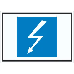 Hochspannungsleitung Kreuzt Symbol Aufkleber A9 (37x52mm)