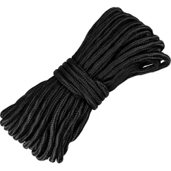 Paracord Camping Seil | Allzweck Tau | 9 mm Dicke / 15 m Länge | Schwarz EINHEITSFARBE No Size