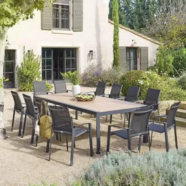 Hesperide Gartentisch 12 Plätze Aluminium 0 x 0 x 0 cm Gold/Grau/Schwarz
