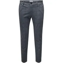 Only & Sons ONSMARK Slim Check Chinos Blau 30 32
