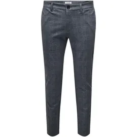 Only & Sons ONSMARK Slim Check Chinos Blau 30 32