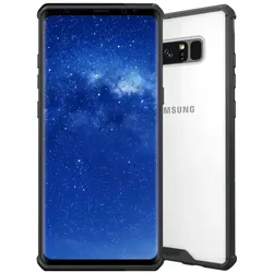 Handy Tasche für Samsung Galaxy Note 8 Case Schutz Hülle Cover Transparent Schwarz