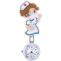 Avaner Krankenschwesternuhr Cartoon Design Taschenuhr, Schwesternuhr Krankenschwester Uhren mit Clip, Pflegeuhr FOB Analog Quarzwerk Ansteckuhr für Doktor Arzt Schwestern