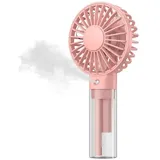 Amxcnoy Tragbarer Ventilator Mit Wiederaufladbarem Sprühnebel – Mini-handventilator, 32-ml-wassertank, Erfrischung Für Reisen Und Outdoor-aktivitäten, Pink