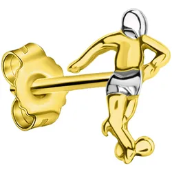 Single-Ohrstecker FIRETTI "Schmuck Geschenk Gold 375 Ohrschmuck Ohrring Fußballspieler", gold (gelbgoldfarben, weißgoldfarben), Ohrringe, Damen, Gelbgold 375