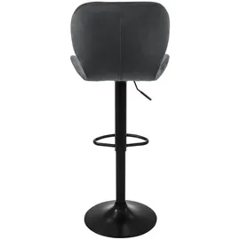 ML-Design Barhocker 2er Set aus Samt Grau Gepolsterter Barstuhl mit Rückenlehne und Fußstütze,